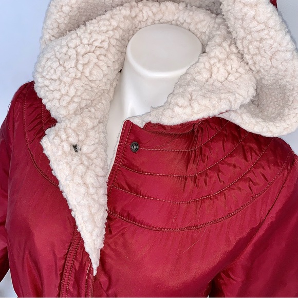 v i n t a g e :: Puffy Penny Lane Sherpa Longline Hooded Belted Coat - Picture 11 of 16